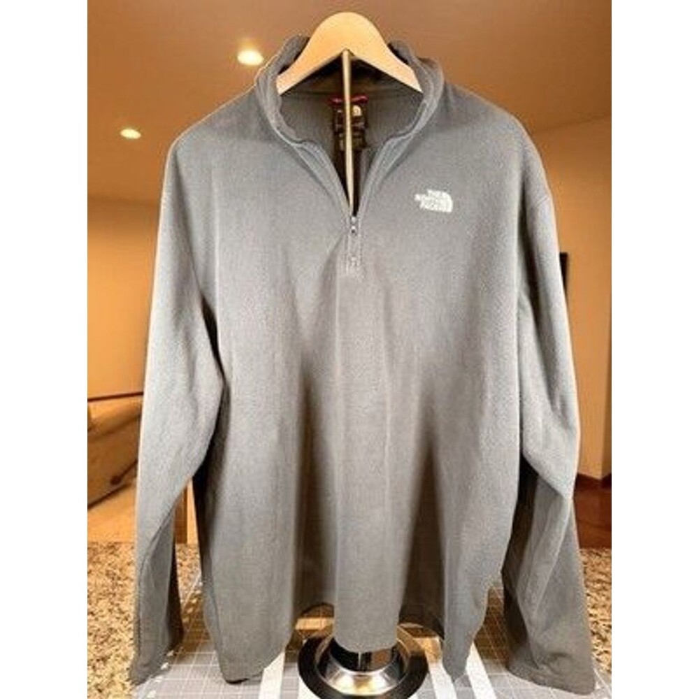 The North Face Men's XL 1/4 Zip Fleece Pullover Gray TKA 100 Outdoor - Picture 2 of 10